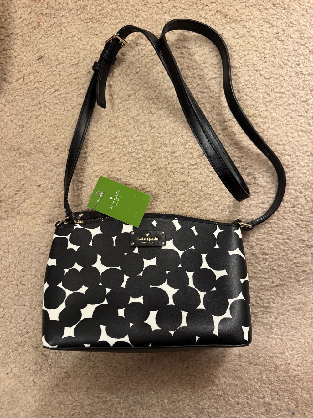 kate spade Black and White Graphic Dot Crossbody Bag